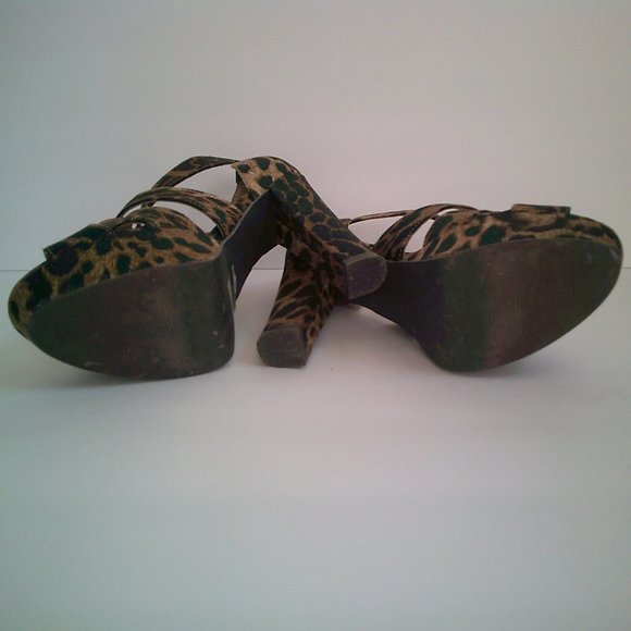 Aldo Sorgatz-24 Leopard Cheetah Print Platform Block Heel Aldo 38 Women's 8 - Picture 7 of 8